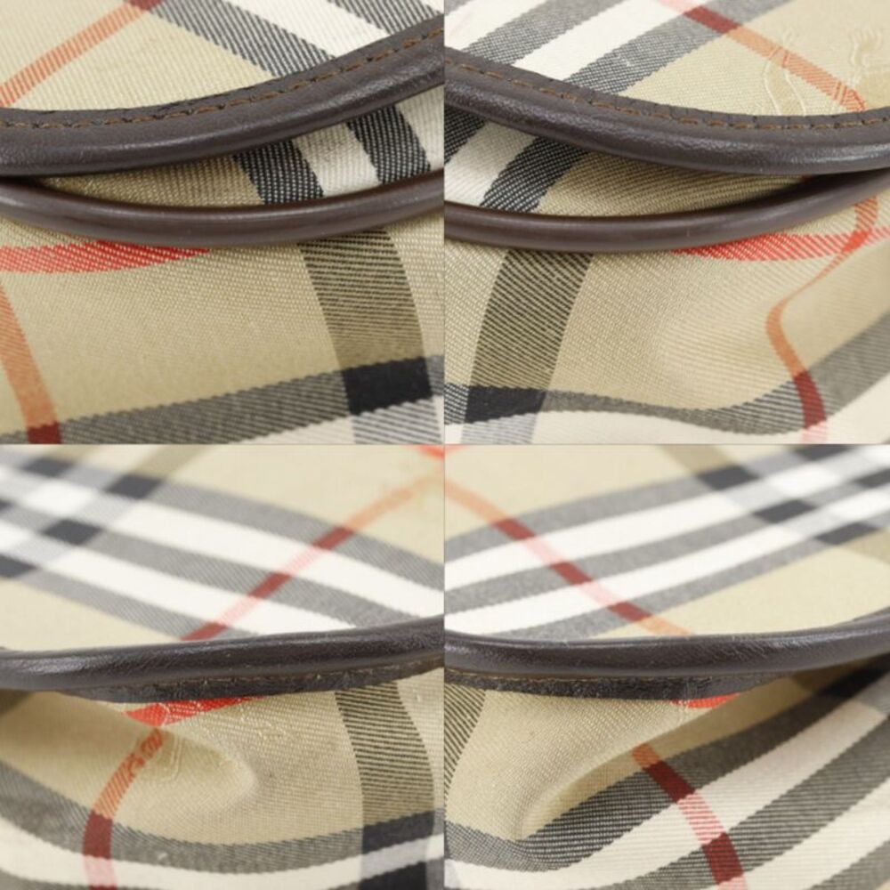Burberry Check Canvas Leather Shoulder Bag - Picture 4 of 10